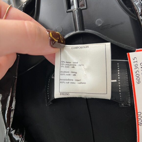 $5700 CHANEL 2015 Black Multi Wool Patent Blazer Jacket size FR 40/8 - Picture 9 of 13